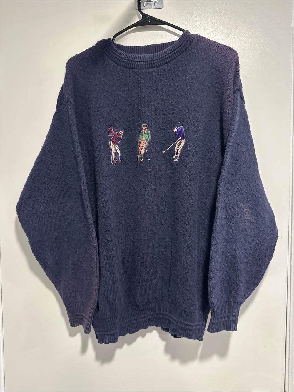 VTG Scottish Isle blue Sz:L sun fade golf Country club aesthetic Knit Sweater.